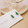 Divertidos aretes de dinosaurio con diseño de dinosaurio verde con