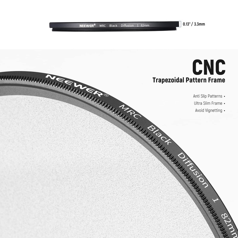 NEEWER 82 mm Black Diffusion 1 Filter Black Diffusion Dreamy