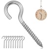 Lubgitsr M6 Screw-in Hooks, Large Heavy Duty Hooks, Nickel Plating
