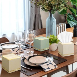 Fourluoo 12 Pack Facial Tissues Cube Boxes Face Box 600 Sheets 3 ply Soft Paper Square Tissues Bulk for Car Pocket Toilet Household Bedroom Family (Mixed Color)