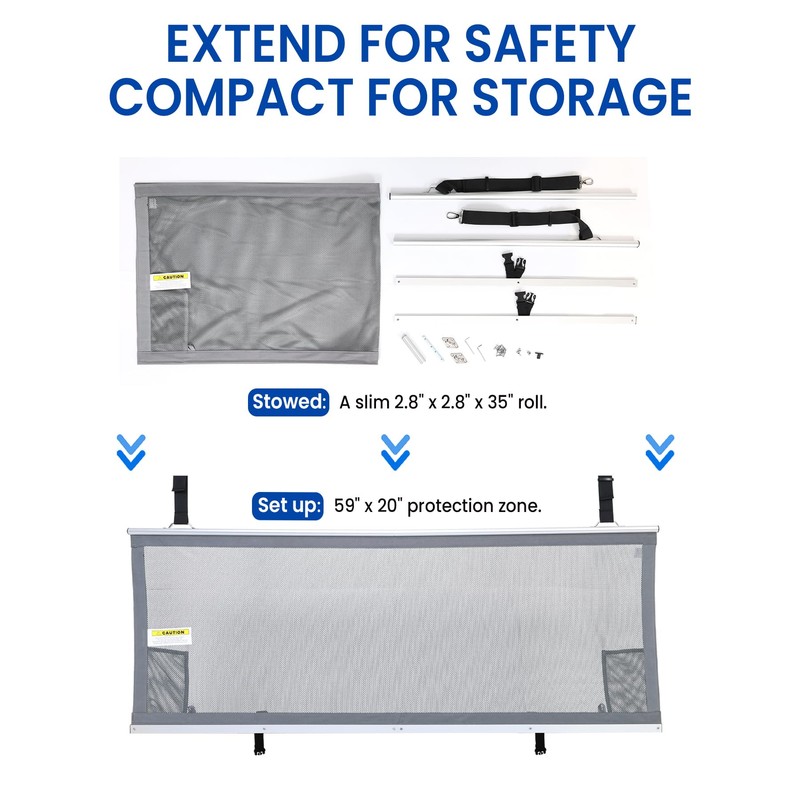 Gloppers 59" x 22" Aluminium Frame RV Bunk Bed Safety