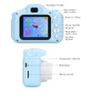 Kids Camera 2.0in IPS Screen Blue Comfortable Grip Rounded Body