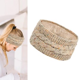 Dickly Knitted Headband Knit Headband Ear Warmer Head Wrap Hair Accessories for Winter Girls, Beige