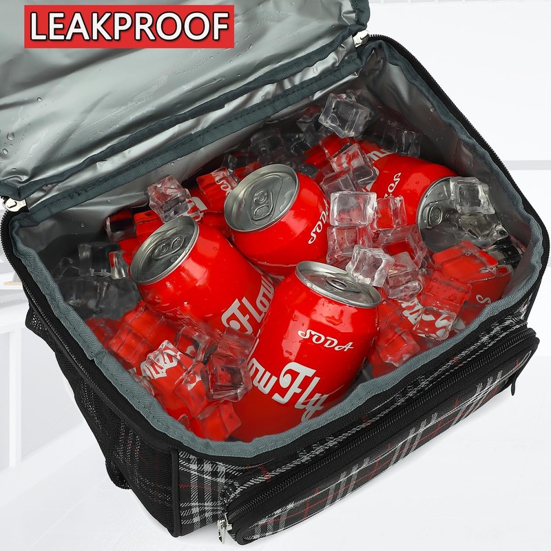FlowFly Double Layer Cooler Insulated Lunch Bag Adult Lunch Box