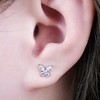 Limerencia F136 Pure Titanium Hypoallergenic Earrings Dainty Butterfly CZ Cluster
