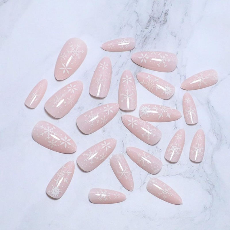 24Pcs Christmas Press on Nails Medium Length Winter Holiday Xmas
