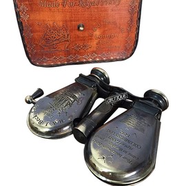 Double Lance Binoculars/Monocular Solid Antique Brass Telescope With Leather Case Sailor/Pirate Spyglass Kids Birthday/Anniversary Presents
