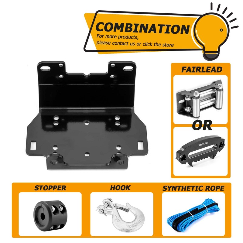 WeiSen Winch Mount Plate Bracket Compatible with 2016-2023 Yamaha Grizzly