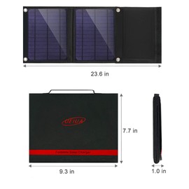 Cell Phone Solar Chargers, UEIUA Solar Charger 10W Solar Panel with Dual USB Port Waterproof Foldable Camping Travel Charger
