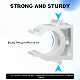 jojofuny Pack of 25 Pipe Clamps 25 mm PVC Pipe Holder Clamp for Water Pipes, Easy Assembly, Stable and Versatile for Industry