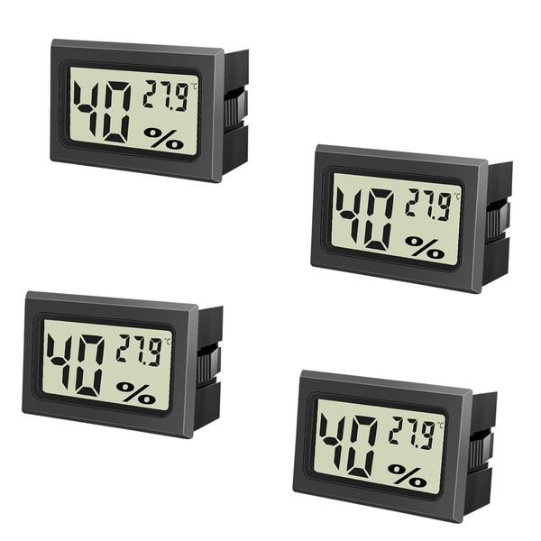 Gentpovth Pack of 4 Digital Thermometer Hygrometer, 2-in-1 Room Thermometer