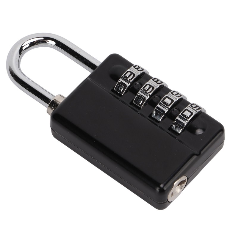 Gym Bag Locker Padlock 4 Digit Combination Zinc Alloy Black