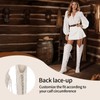 Krypthixor White Thigh High Cowboy Boots With Lace Up Over