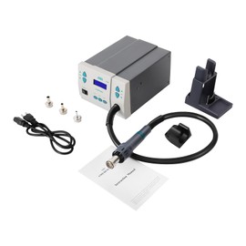 Fenjidrop 1000W Hot Air Rework Station with Digital Display, Hot Air Soldering Station with 3 Nozzles, Adjustable Temp (212-932°F), Password Lock, Heat Gun for PCB/SMD/BGA Repair & Soldering
