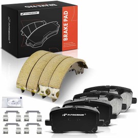 A-Premium Juego de pastillas de freno de disco cerámico delanteras y traseras compatibles con Toyota Corolla 2003-2008 1.8L, 8 piezas