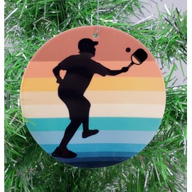Pickleball Themed Christmas Ornament - Around 3" Tall (B73)