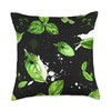Basil Leaves Abstract Color Splash Throw Pillow