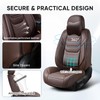 TIEHESYT Mature Brown Car Seat Covers, Breathable Faux Leather, Universal