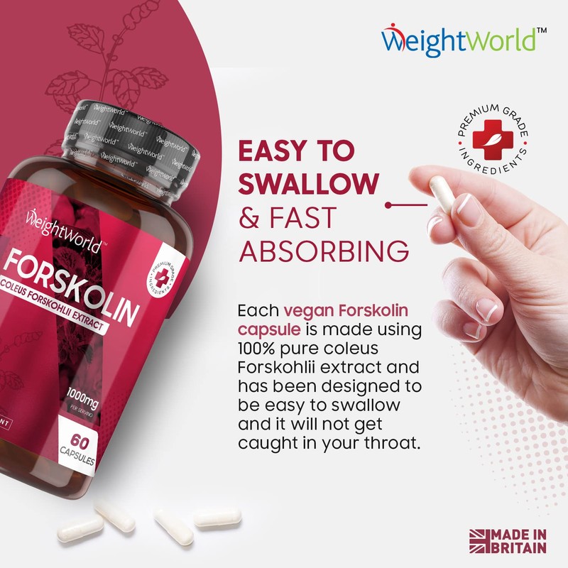 Forskolin Capsules 1000mg - 60 Vegan Capsules - Coleus Forskohlii