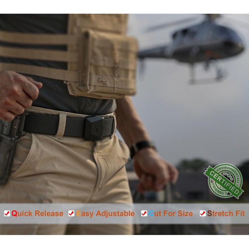 BULLIANT Tactical Belt for Men, Men Stretch Nylon Web Gift