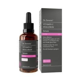 Dr. Severin 12% Vitamin C Hyaluronic Serum Ultra 50 ml I Highly Concentrated Face Serum I with Hyaluronic Acid I Brightening, Anti-Ageing, Anti-Wrinkle I Also Against Pigment Spots and Dark Circles I
