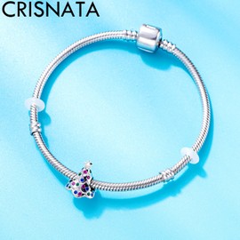 925 Sterling Silver Merry Christmas Charms, Santa Sleigh, Pine Cones, Christmas Tree, Snowflake Ball, with God All Things Are Possible 2-Tone Cross Beads, Fits European Bracelet, Sterling Silver Cubic