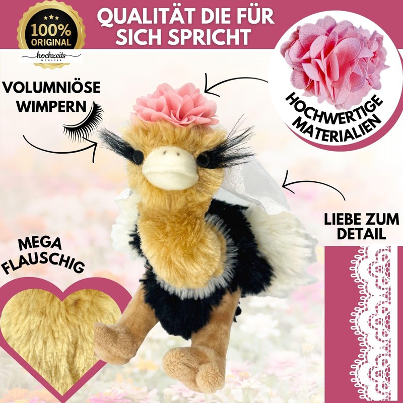 hM - Ostrich Plush - Bird Ostrich Stuffed Toy as