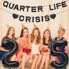 Holkcog 25th Birthday Decoration for Women, Quarter Life Crisis Black