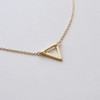 Gold Triangle Pendant Necklaces for Women,14K Gold Plated Cute Open