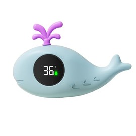 Termómetro Flotante para Bañera, Termómetro del Baño con LED Pantalla, Visualización Precisa de La Temperatura del Agua, Seguro y Fiable, Simpático Juguete de Baño（Azul）