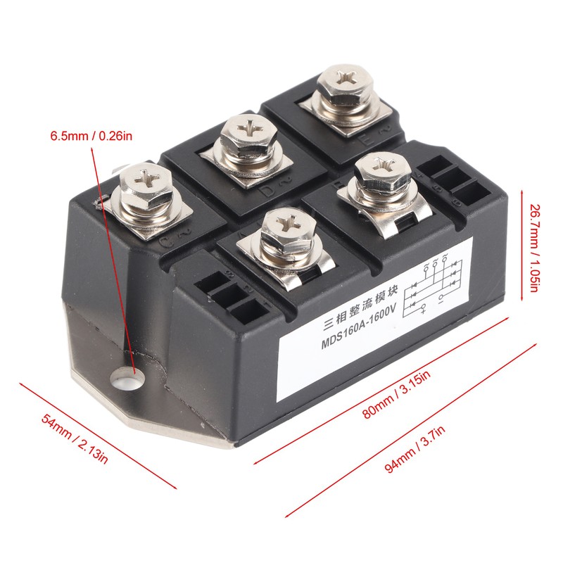 Diode Rectifier Power Module 3 Phase Bridge Rectifier 5 Terminals