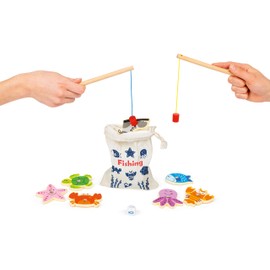 Small Foot 11366 Catching Fish Wooden Travel Game, FSC 100%-Certified Toys, Multicolored