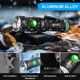UEQIOV Diving Light is Suitable for Outdoor Scuba Diving, 4000lm Bright Diving Flashlight, 4 Modes of Underwater Lights, IPX8 Waterproof Flashlight (Black)
