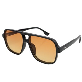 SopwMap Retro Sunglasses for Men and Women, Vintage 70s Style, Rectangular UV400 Safety Glasses, Fashionable Double Bridge, Lightweight Frame for Everyday and Travel, Unisex Design, Black Frame