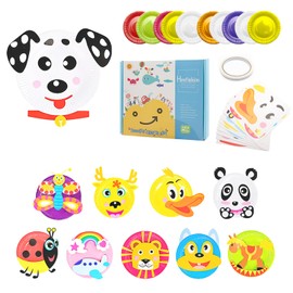 Craft Set Children from 3 4 5 6 Years DIY Animals Creative Paper Plate Crafts, 10 Pieces Craft Case Gift for Children's Birthday and School Enrolment, Montessori Toy for Girls and Boys 2 3 4 Years