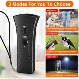 Anti Barking Device for Dogs, 3 Modes Handheld Stop Dog Barking Anti Barking Device,25FT Ultrasonic Bark Stopper LED Indoor Outdoor Bark Control for Small Medium Large Dogs Anti Bark Training Tool