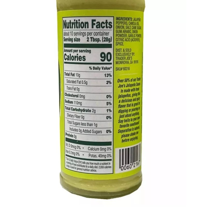 Trader Joe's Jalapeno Sauce Exclusive by Trader Joe's 10 oz