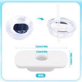 Straw Lid Attachment Compatible with Yeti 20oz 30oz Tumbler BPA-Free Straw Lid Accessories for Yeti Magslider/Stronghold Cap Stoppers Slider Replacement Block Straw Cover Parts (White)