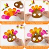 24 Sets Thanksgiving Turkey Masks Craft Kit for Kids, Make
