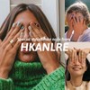 Hkanlre Press on Long Nails Square Blue Fake Nails Tips