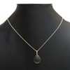 Gempires Green Jade Pear Shaped Teardrop Crystal Necklace, Bezel Pendant