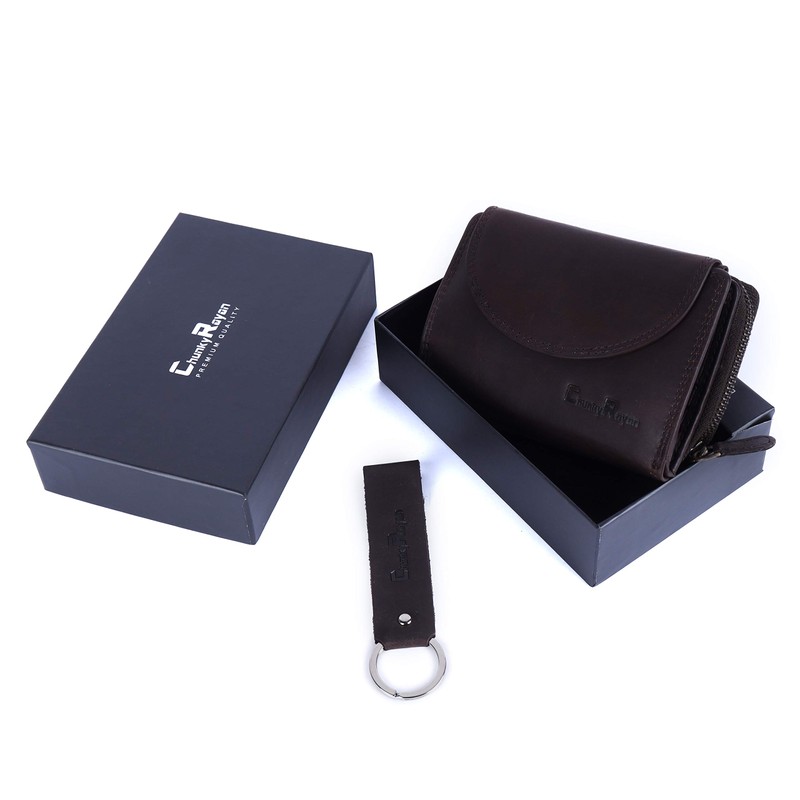 Chunkyrayan Genuine Leather Women's Purse, High-Quality, Vintage, RFID Protection, Includes