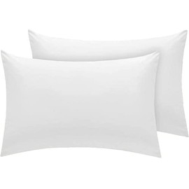 LivinEase Pillow Cases 2 Pack(50 x 75cm) With Envelope Closure -Super Soft Hotel Quality White Housewife Pillow Cases (White, Pair of Pillow Cases)