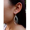Nature Rebel Statement Ellipse Earrings 925 Silver Matte Brushed Large,