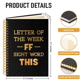 PUVOXHO Letter of The Week FF Sight Word This 160 Blank Pages Spiral Notebook, Teacher Appreciation Gifts, Teacher Pranks Gifts, Funny Gifts for Boss Leader Supervisor Teacher Mentor Counselor