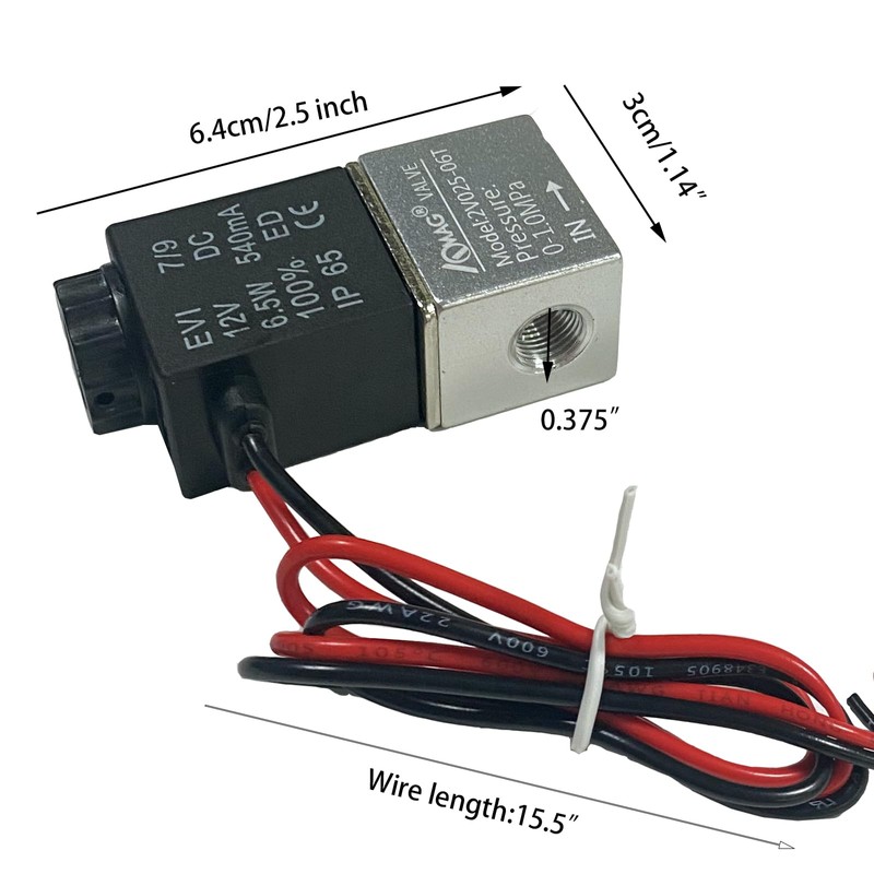 Solenoid Valve DC 12V for Air CO2 Compressor 1/8 Inch