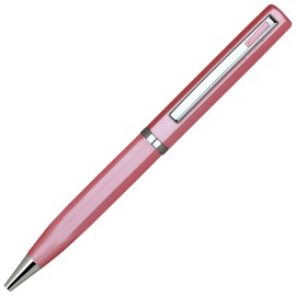 Lanier Elica Ballpoint Pen - Shiny Chrome Ring & Parts with Medium Tip 0.7mm Cross Style Refill (with Accents - White or Black or Pink or Purple)