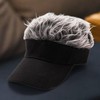 Sun Visor Cap with Fake Hair, Men Women Birthday Gift,