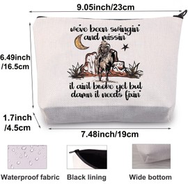 BWWKTOP Country Song Cosmetic Makeup Bag Country Singer Lover Gift We've Been Swingin and Missin Country Music Zipper Pouch Bag (Been Swingin)