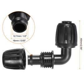 sourcing map Pack of 10 1/2 Inch Drip Irrigation Fittings Hose Connector with Locking for 1/2 Inch Hoses (16 mm Outer Diameter) Drip Irrigation Hoses